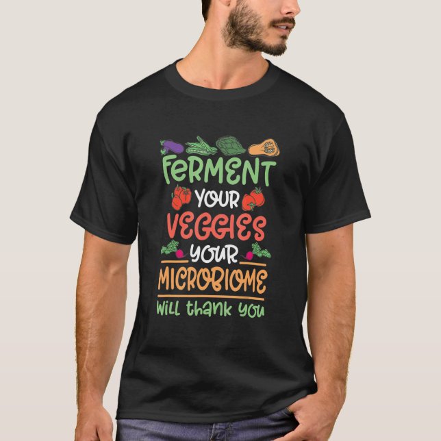 Camiseta Fermentar seu Veggies Microbiome Vegan (Frente)