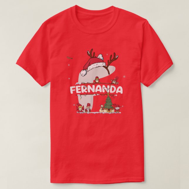 Camiseta Fernanda Christmas Shirt w Fernanda Name for funny (Frente do Design)