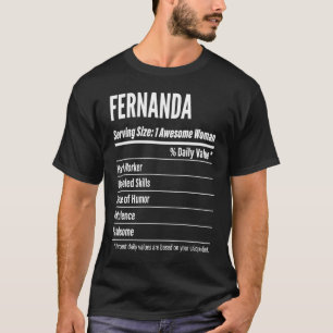 Camiseta Fernanda Fatos Nutricionais Servindo Calorias de T