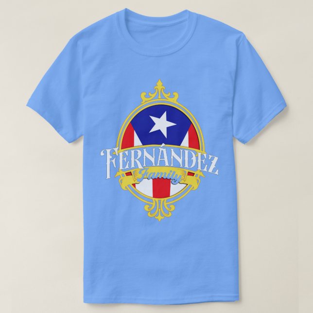 Camiseta Fernandez Família Porto Rico Flag (Frente do Design)