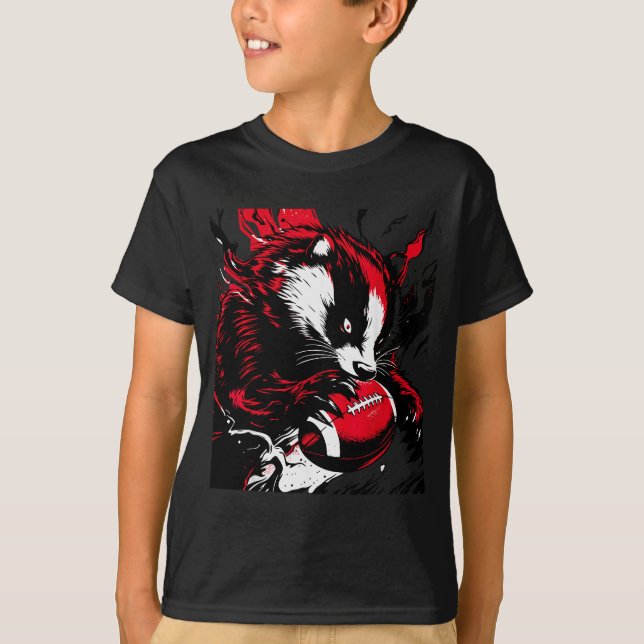 Camiseta Ferocious Badger Football Lover Wisconsin Game Day (Frente)