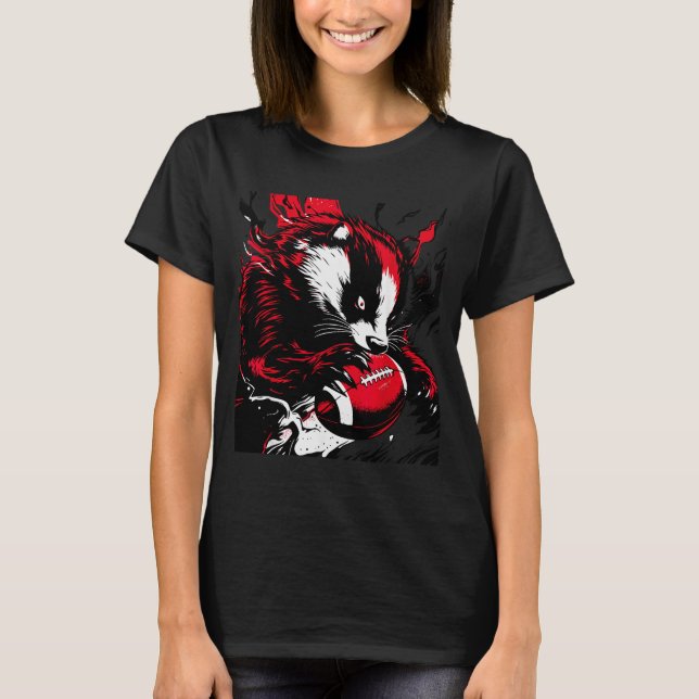 Camiseta Ferocious Badger Football Lover Wisconsin Game Day (Frente)