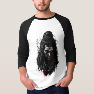 Camiseta Feroz Senhor Shiva Mahakal Grunge Arte Splash Somb
