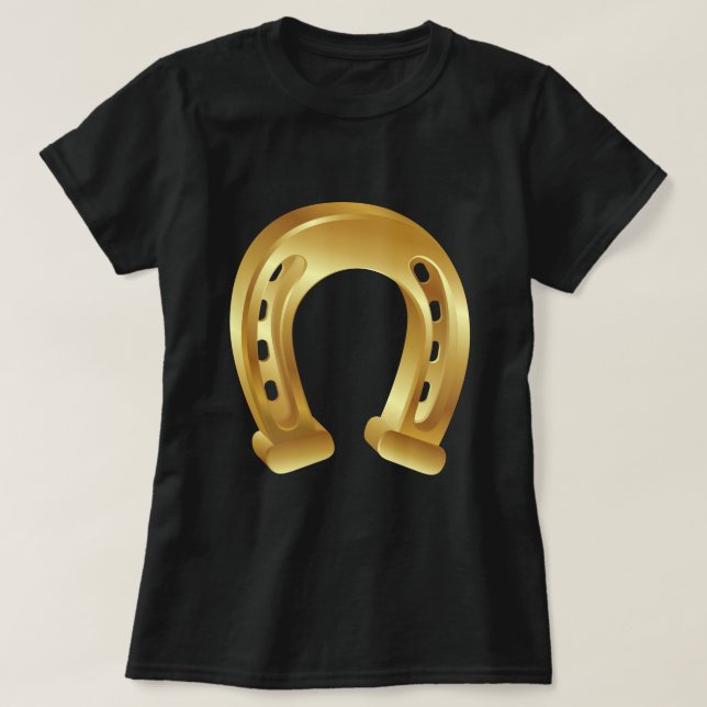 Camiseta Ferradura de ouro Sortudo (Frente do Design)