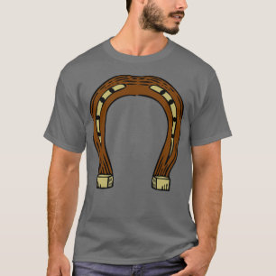 Camiseta ferradura-dourada-marrom sapato-de-cavalo