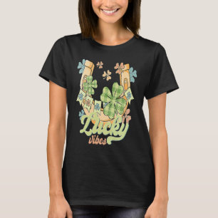Camiseta Ferradura Lucky Vibes & trevo de 4 folhas Dia de S