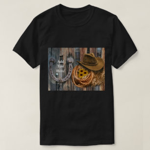 Camiseta Ferradura ocidental do cowboy Hat Lasso