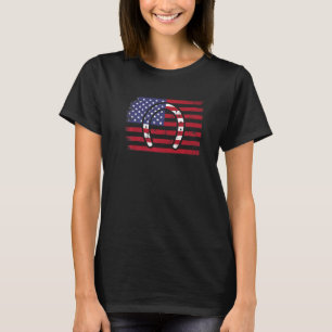 Camiseta Ferradura Patriótica Bandeira Americana 4 De Julho