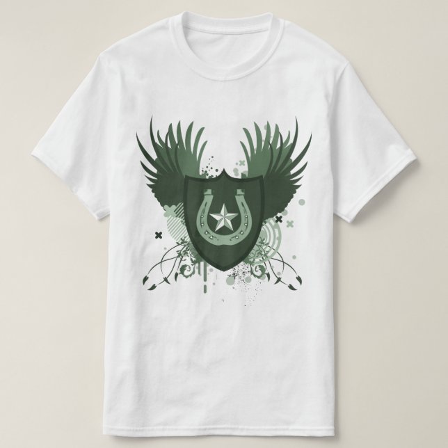 Camiseta ferradura sortuda. (Frente do Design)