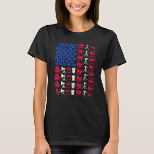 Camiseta Ferramenta de Fotógrafo Orgulho da Bandeira Americ