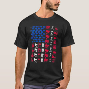 Camiseta Ferramenta de Fotógrafo Orgulho da Bandeira Americ