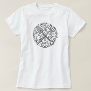 Camiseta Ferramenta de Jardim Folk-Art Whimsical SOMENTE