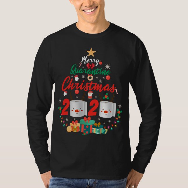 Camiseta Ferramenta de Natal de Quarentena de Feliz de Corr (Frente)