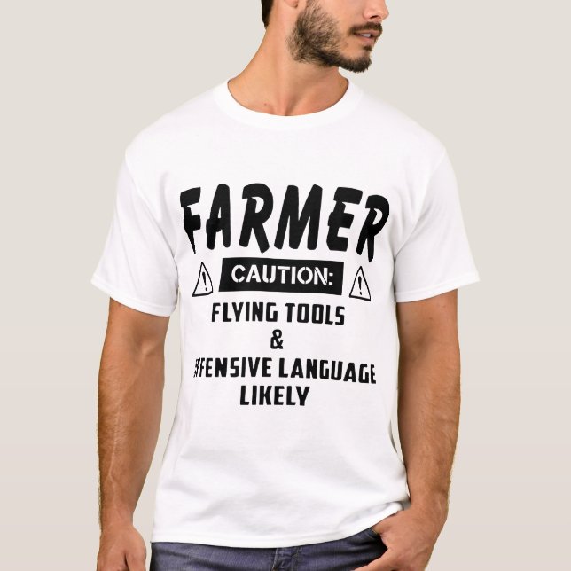 Camiseta ferramenta voadora de precaução de fazendeiros com (Frente)