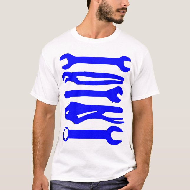 Camiseta Ferramentas - azul (Frente)