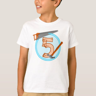 Camiseta FERRAMENTAS DE Aniversário para Meninos de Cinco A