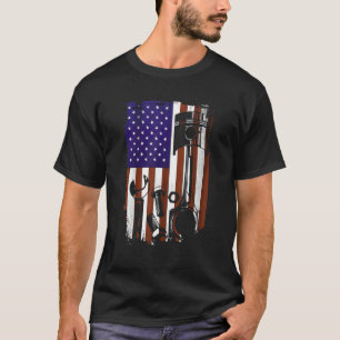 Camiseta Ferramentas de Chave de Bandeira dos EUA 4 de Julh