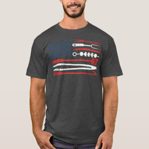 Camiseta Ferramentas de churrasco American Flag USA Barbecu