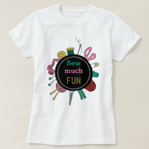 Camiseta Ferramentas de costura e de artesanato, desenhadas