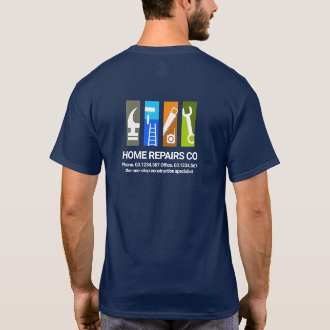 Camiseta Ferramentas de Dispositivos de Construção de na mo (Verso)