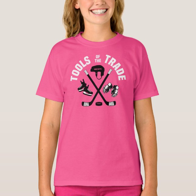 Camiseta Ferramentas de Hóquei das Moças Comerciais (Frente)