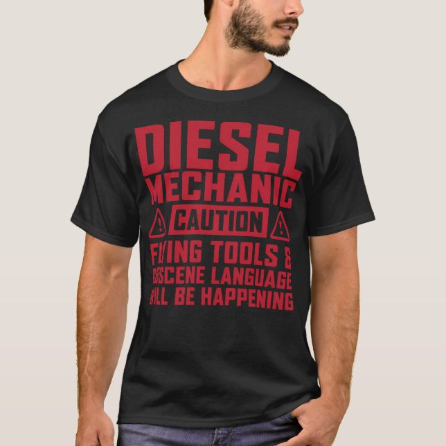 Camiseta Ferramentas de Voo Mecânico Diesel Funny (Frente)