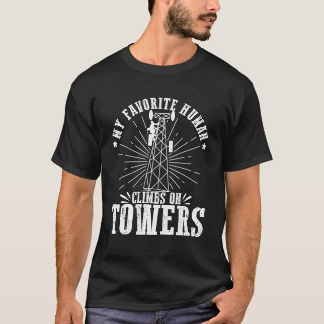 Camiseta Ferramentas do Lineman Patches de torre de telecom (Frente)