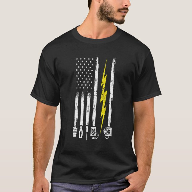 Camiseta Ferramentas Elétricas de Bolt de Sinalizador Ameri (Frente)