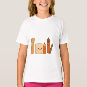 Camiseta Ferramentas escolares adoráveis - Transparente e b