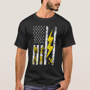 Camiseta Ferramentas - EUA Flag Elebian Patriotic Lineman 4