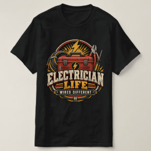 Camiseta Ferramentas Gráficas de Eletricista Retro