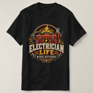 Camiseta Ferramentas Gráficas de Eletricista Retro