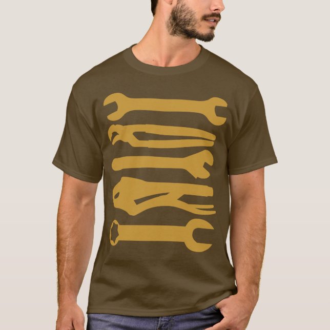 Camiseta Ferramentas - Marrom Ouro (Frente)
