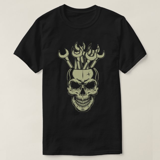 Camiseta Ferramentas Mecânicas De Chave Cutânea Mecânica De (Frente do Design)