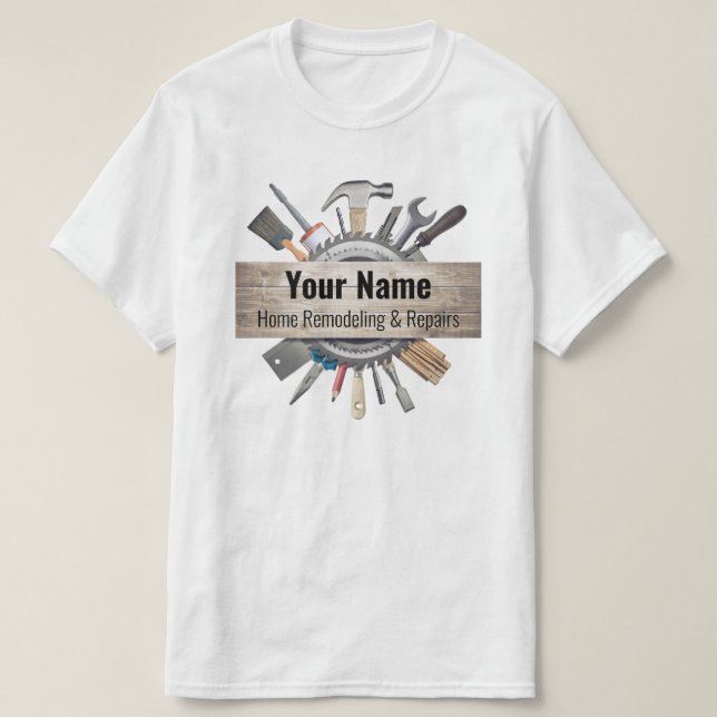 Camiseta Ferramentas personalizáveis de contratadores de mã (Frente do Design)