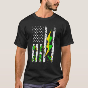 Camiseta Ferramentas USA Flag Eledito Patriótico Lineman 4t