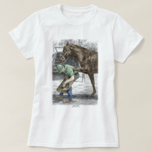 Camiseta Ferreiro do Farrier que calça o cavalo