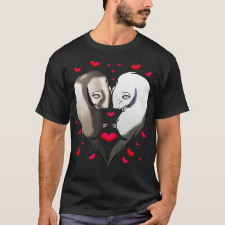 Camiseta Ferret Casal dotado de Dia de os namorados bonitin
