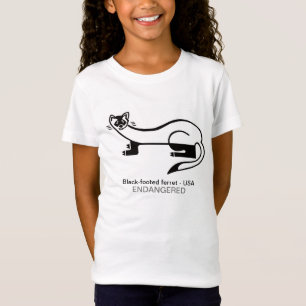 Camiseta FERRET de pés pretos - Imagem animal ameaçada