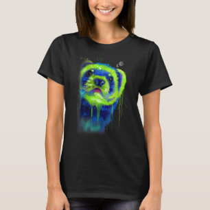 Camiseta Ferret Face Graphics Splash Art Ferret