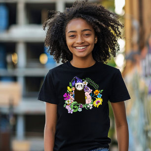 Camiseta Ferret Floral verde-liso de chocolate