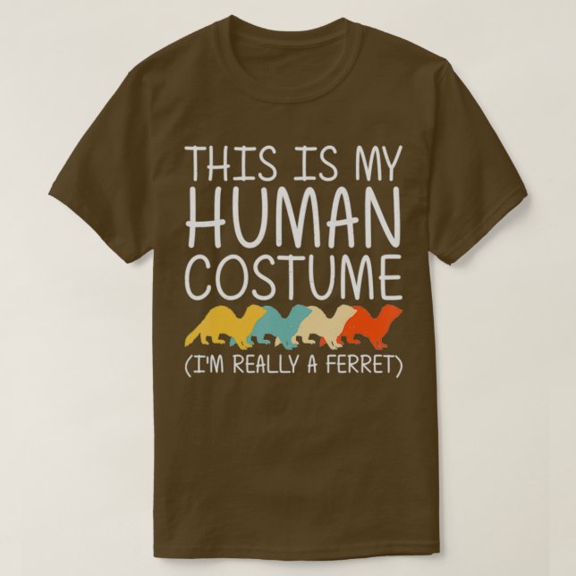 Camiseta Ferret Halloween Humano Costume Weasel Pet Easy (Frente do Design)