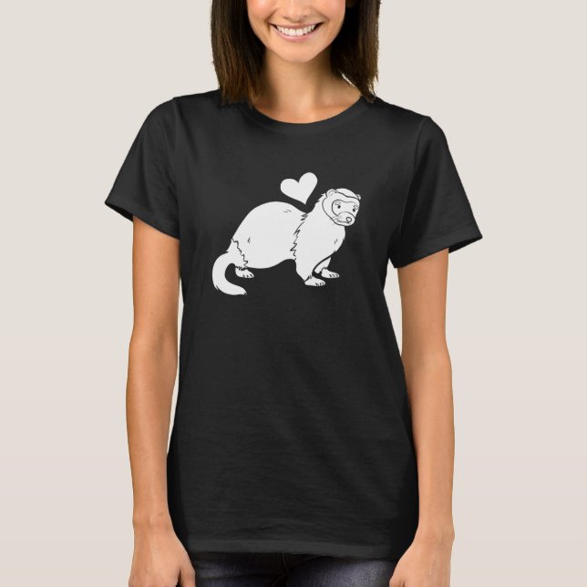 Camiseta Ferret Heart - Furry Animal Weasel Ferret (Frente)