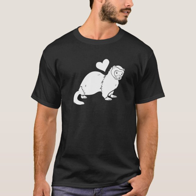 Camiseta Ferret Heart - Furry Animal Weasel Ferret Premium (Frente)