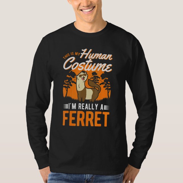 Camiseta Ferret Human Costume Halloween Ferret (Frente)