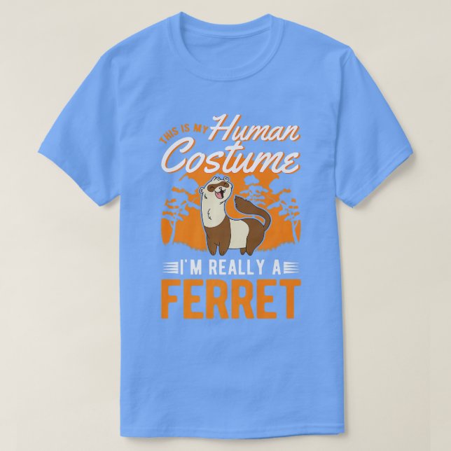 Camiseta Ferret Human Costume Halloween Ferret 1 (Frente do Design)