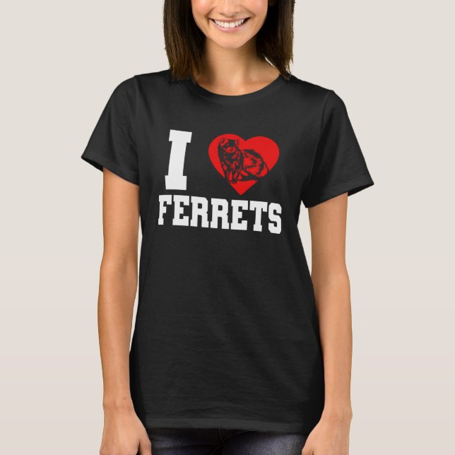 Camiseta Ferret I Heart Ferrets (Frente)