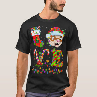 Camiseta Ferret Lover Xmas Lighting Papais noeis Love Ferre
