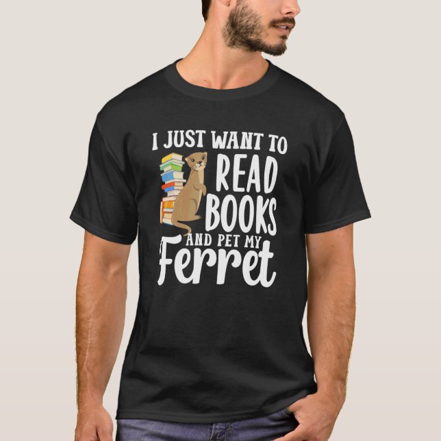 Camiseta Ferret Mãe Lê Livros (Frente)