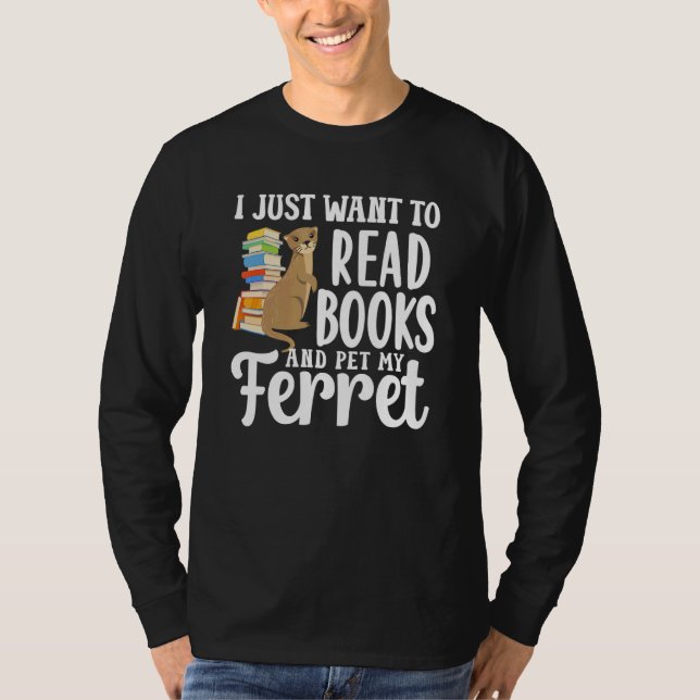 Camiseta Ferret Mãe Lê Livros (Frente)